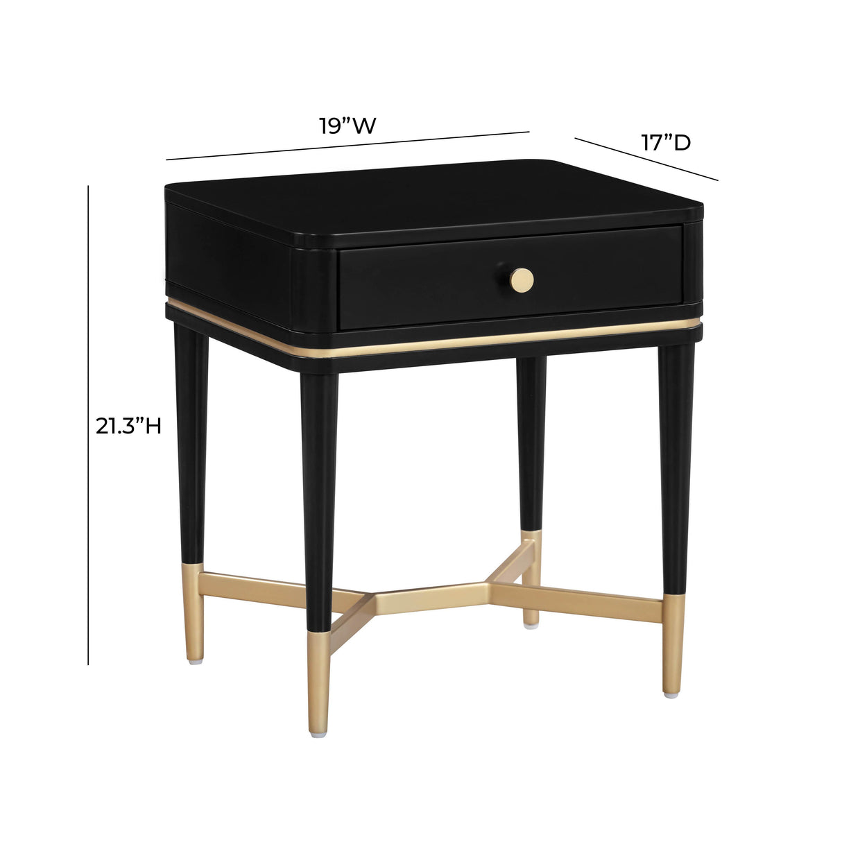 TOV Julieta Black Nightstand