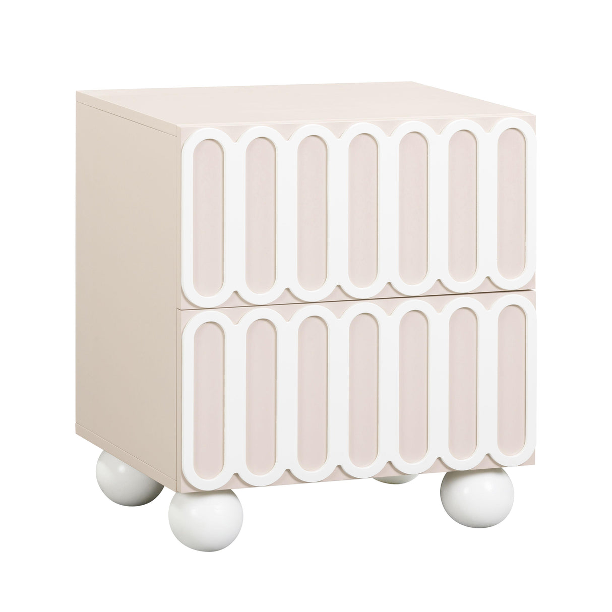 TOV Tori Motif Taupe Nightstand
