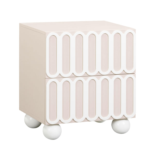 TOV Tori Motif Taupe Nightstand