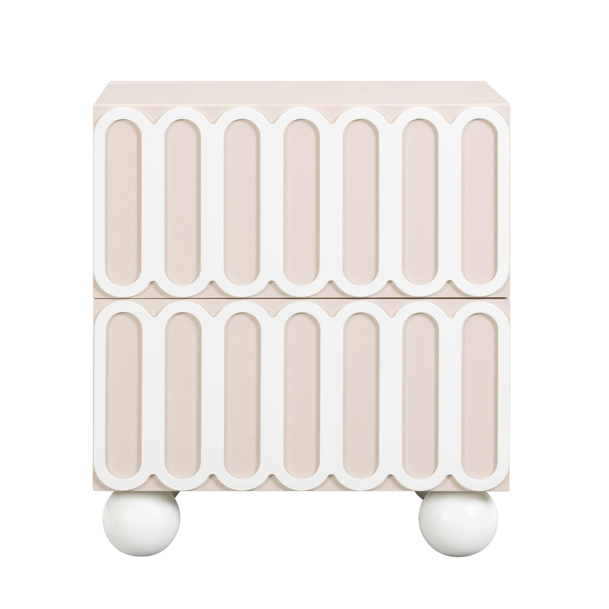TOV Tori Motif Taupe Nightstand