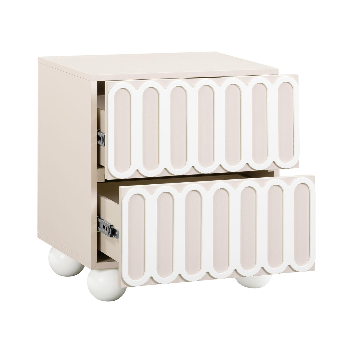 TOV Tori Motif Taupe Nightstand