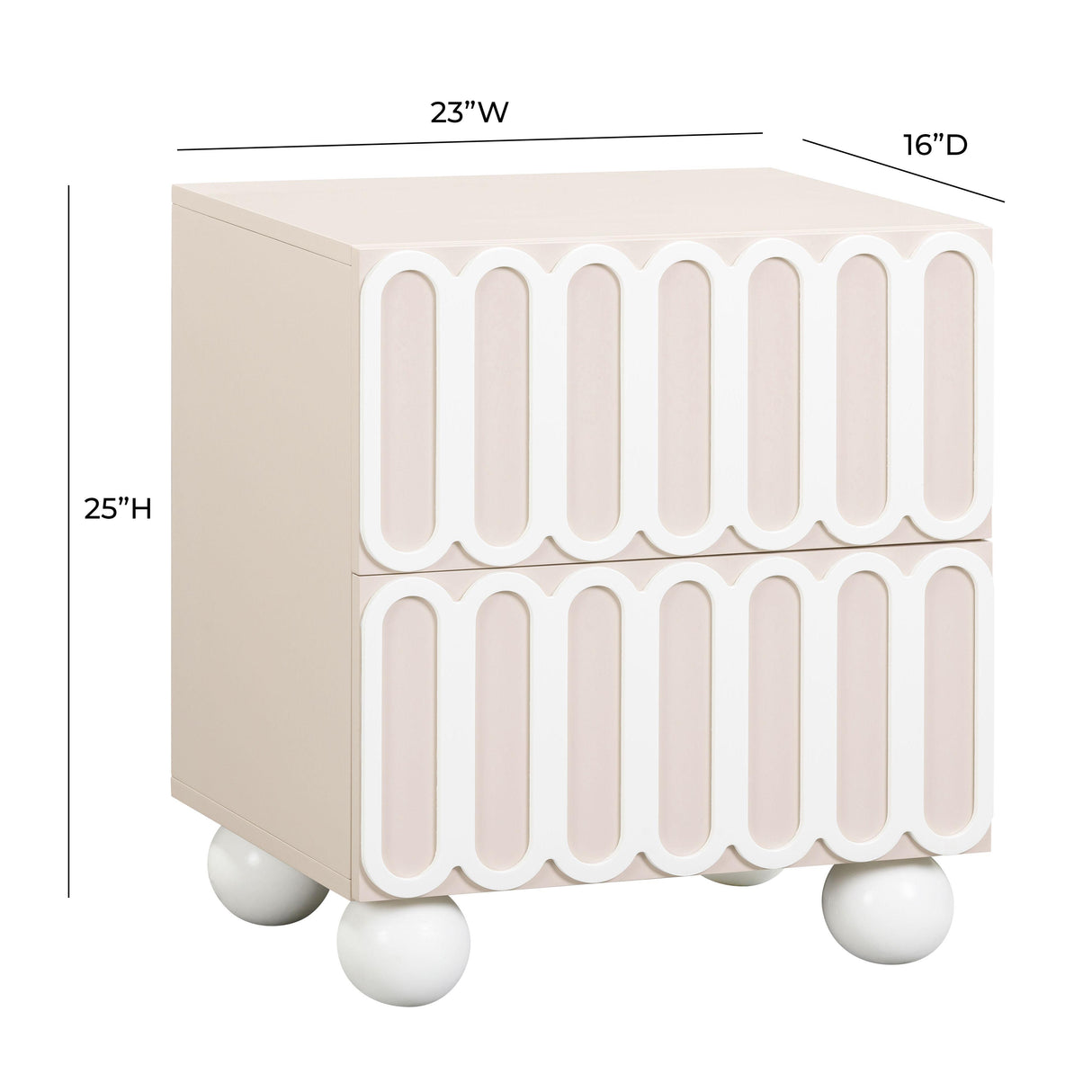 TOV Tori Motif Taupe Nightstand