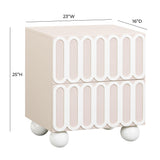 TOV Tori Motif Taupe Nightstand