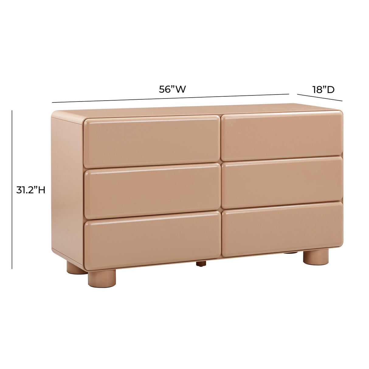 TOV Tammy Taupe 6-Drawer Dresser