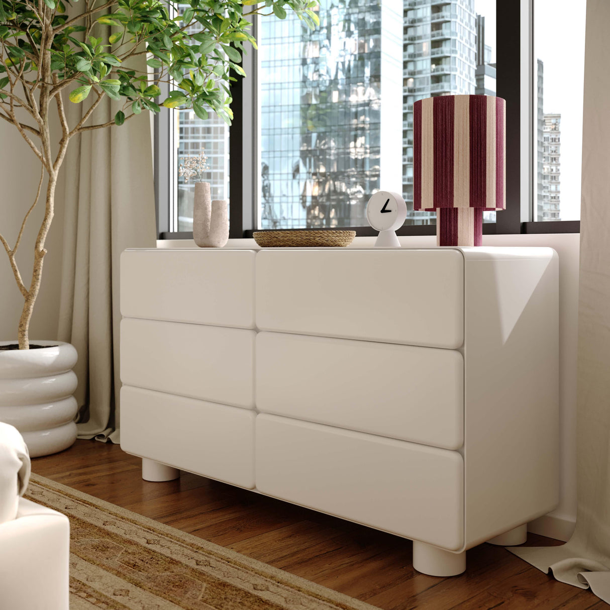 TOV Tammy White 6-Drawer Dresser