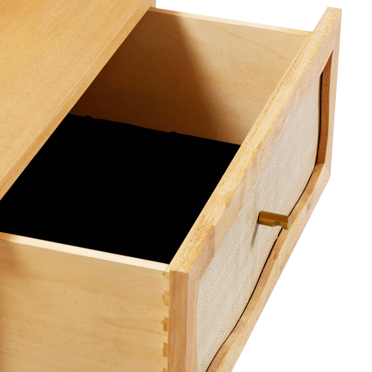 TOV Grappa Natural Wood & Rattan Wavy Nightstand