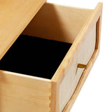 TOV Grappa Natural Wood & Rattan Wavy Nightstand