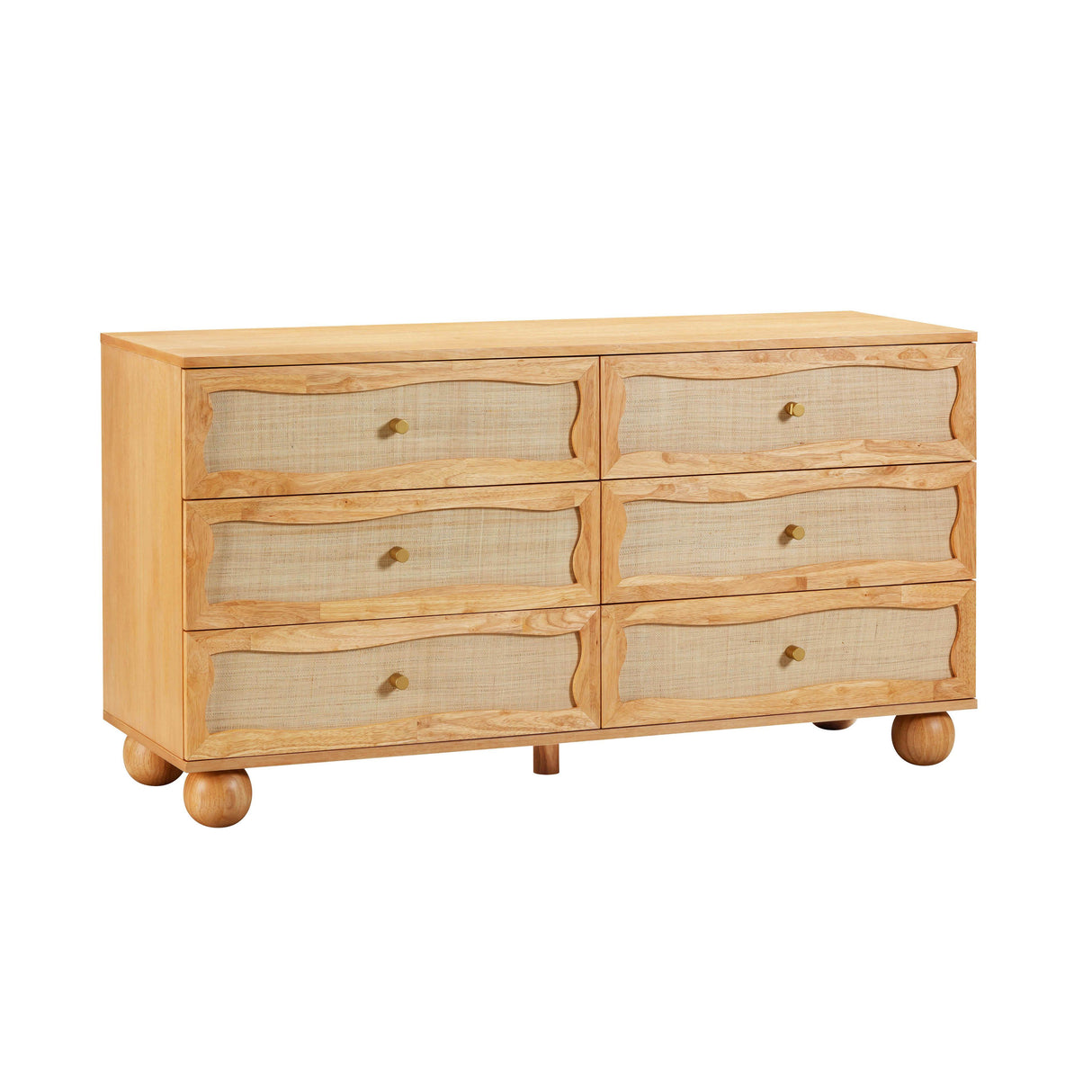 TOV Grappa Natural Wood & Rattan Wavy Dresser