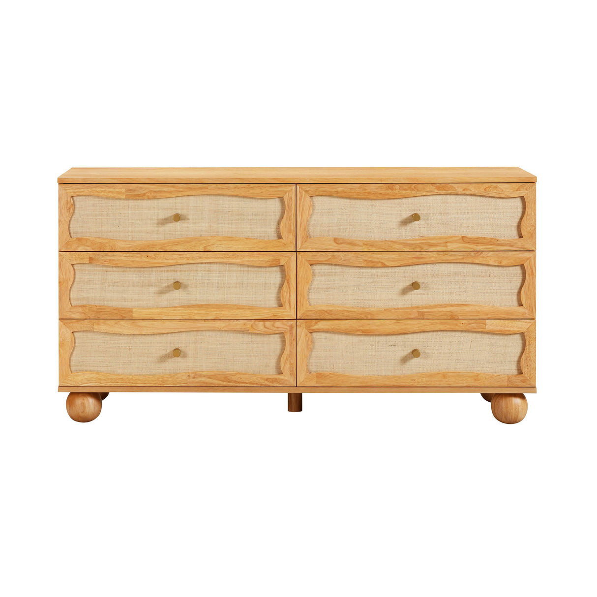 TOV Grappa Natural Wood & Rattan Wavy Dresser