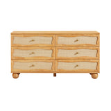 TOV Grappa Natural Wood & Rattan Wavy Dresser