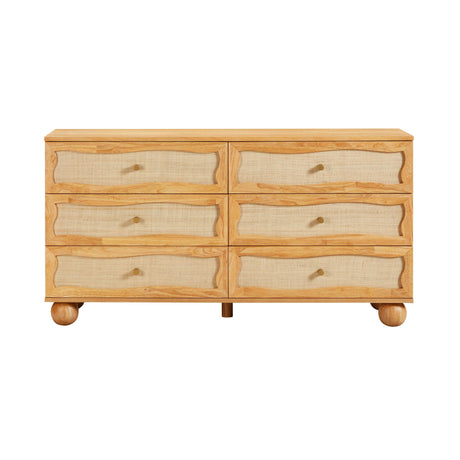 TOV Grappa Natural Wood & Rattan Wavy Dresser