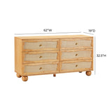 TOV Grappa Natural Wood & Rattan Wavy Dresser