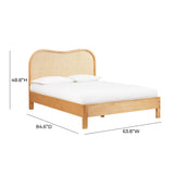 TOV Grappa Natural Wood & Rattan Queen Bed