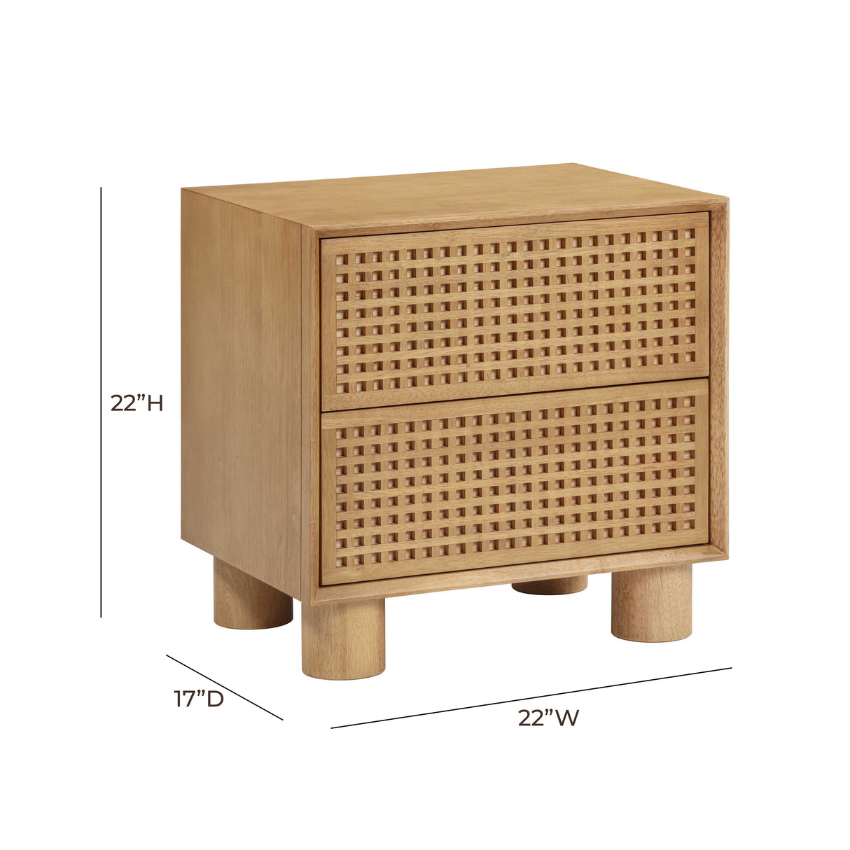 TOV Miles Natural Rubberwood Nightstand