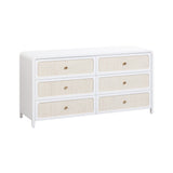 TOV Patty White Rattan 6 Drawer Dresser