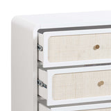TOV Patty White Rattan 6 Drawer Dresser