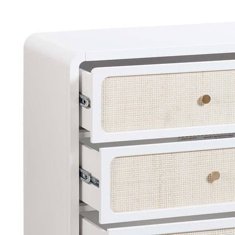 TOV Patty White Rattan 6 Drawer Dresser