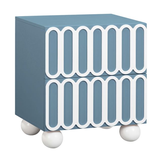 TOV Tori Motif Blue Nightstand