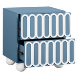 TOV Tori Motif Blue Nightstand