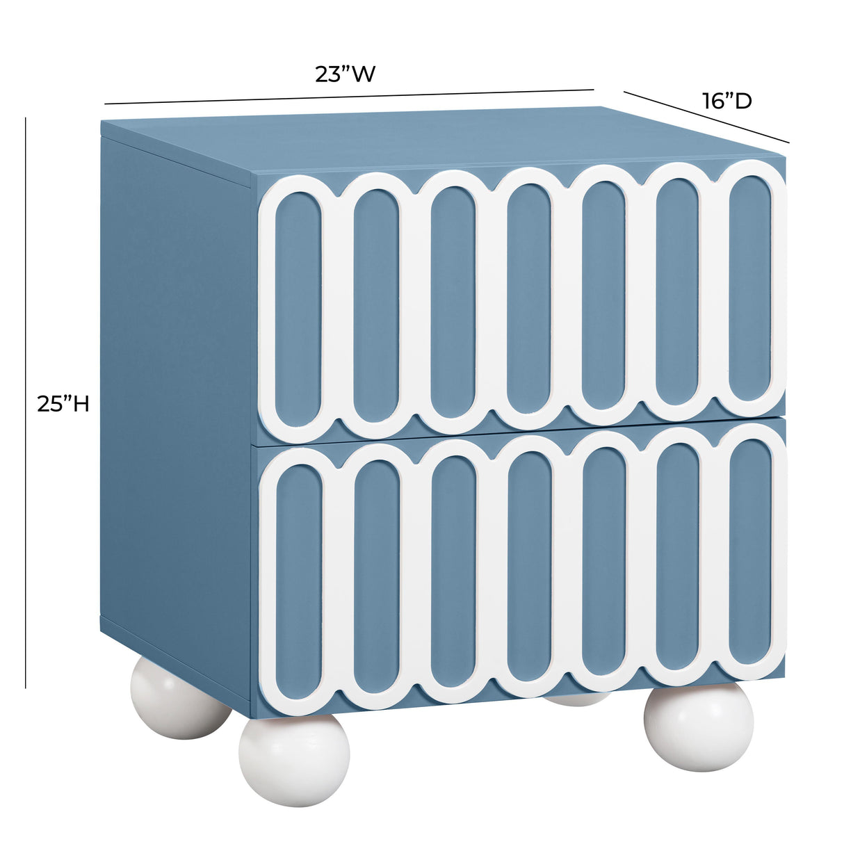 TOV Tori Motif Blue Nightstand