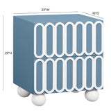 TOV Tori Motif Blue Nightstand