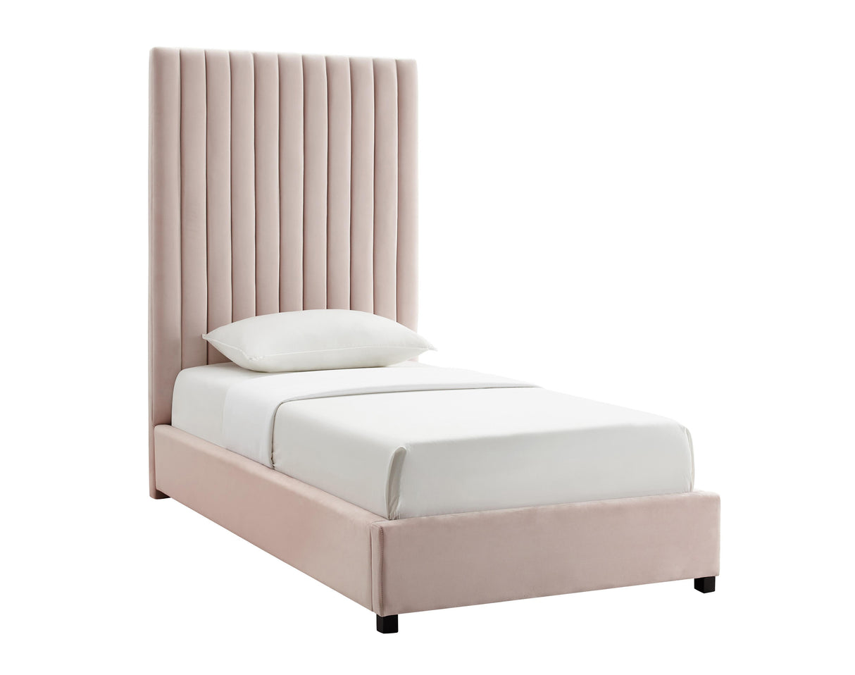 TOV Arabelle Blush Velvet Bed in Twin