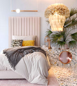 TOV Arabelle Blush Velvet Bed in Twin