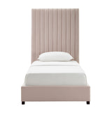 TOV Arabelle Blush Velvet Bed in Twin