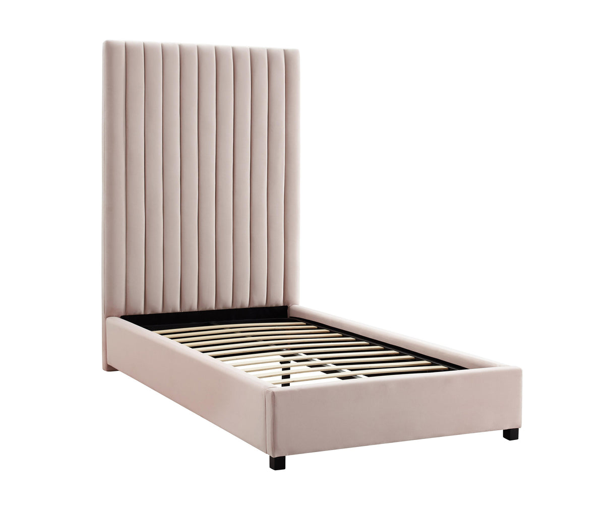 TOV Arabelle Blush Velvet Bed in Twin