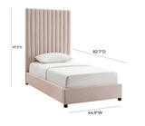 TOV Arabelle Blush Velvet Bed in Twin