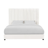 TOV Arabelle White Velvet Bed in King