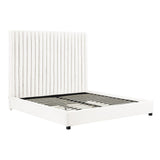 TOV Arabelle White Velvet Bed in King