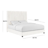TOV Arabelle White Velvet Bed in King