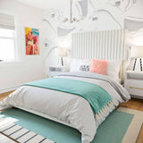 TOV Arabelle White Velvet Bed in Queen