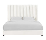 TOV Arabelle White Velvet Bed in Queen