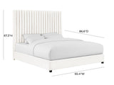 TOV Arabelle White Velvet Bed in Queen