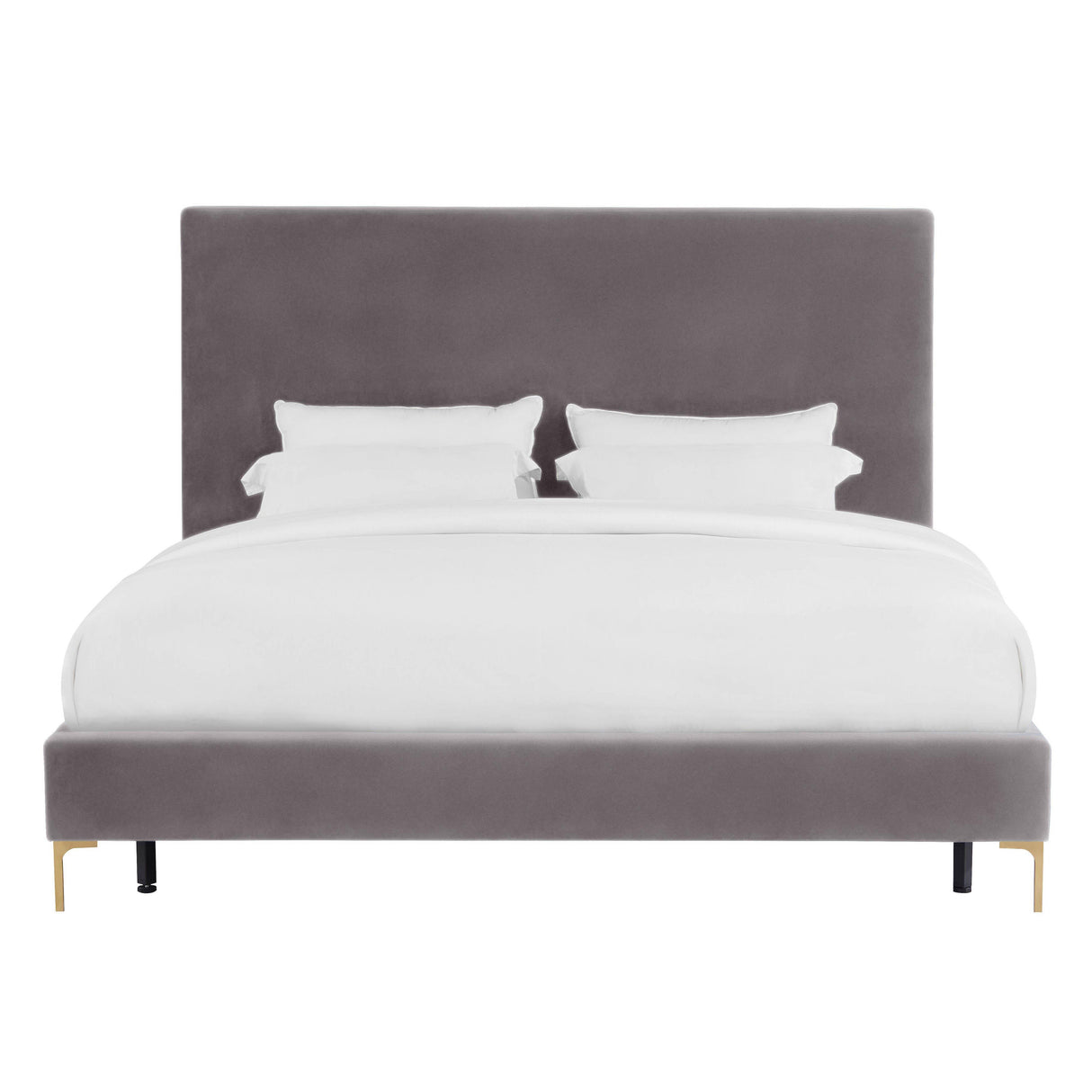 TOV Delilah Grey Velvet Bed in Twin