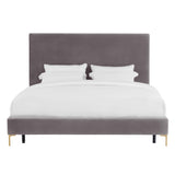 TOV Delilah Grey Velvet Bed in Twin
