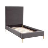 TOV Delilah Grey Velvet Bed in Twin