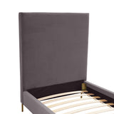 TOV Delilah Grey Velvet Bed in Twin