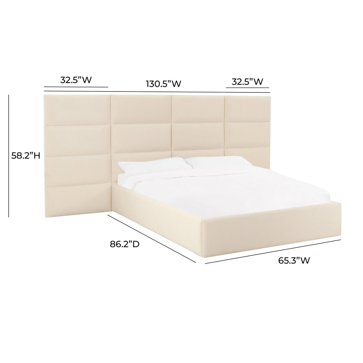 TOV Eliana Cream Velvet Queen Wings (Set of 2)