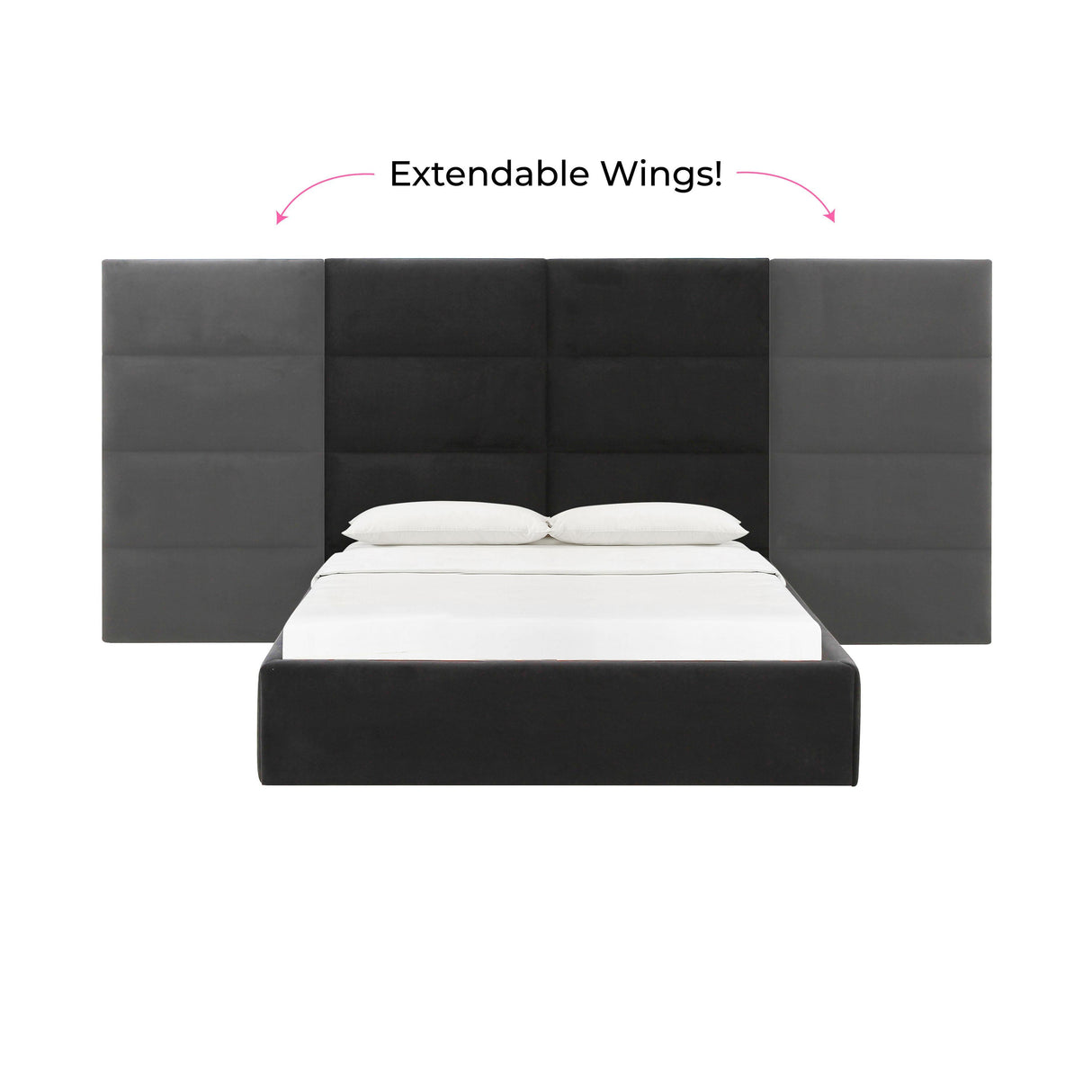 TOV Eliana Black Velvet Queen Wings (Set of 2)