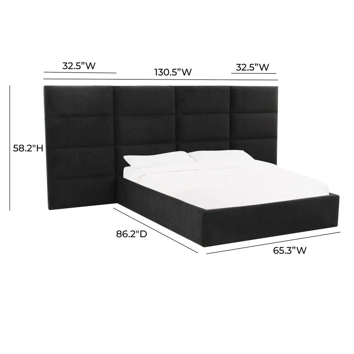 TOV Eliana Black Velvet Queen Wings (Set of 2)