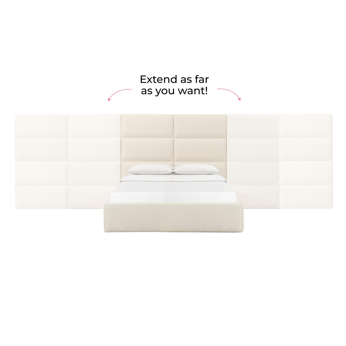 TOV Eliana Cream Boucle Queen Wings (Set of 2)