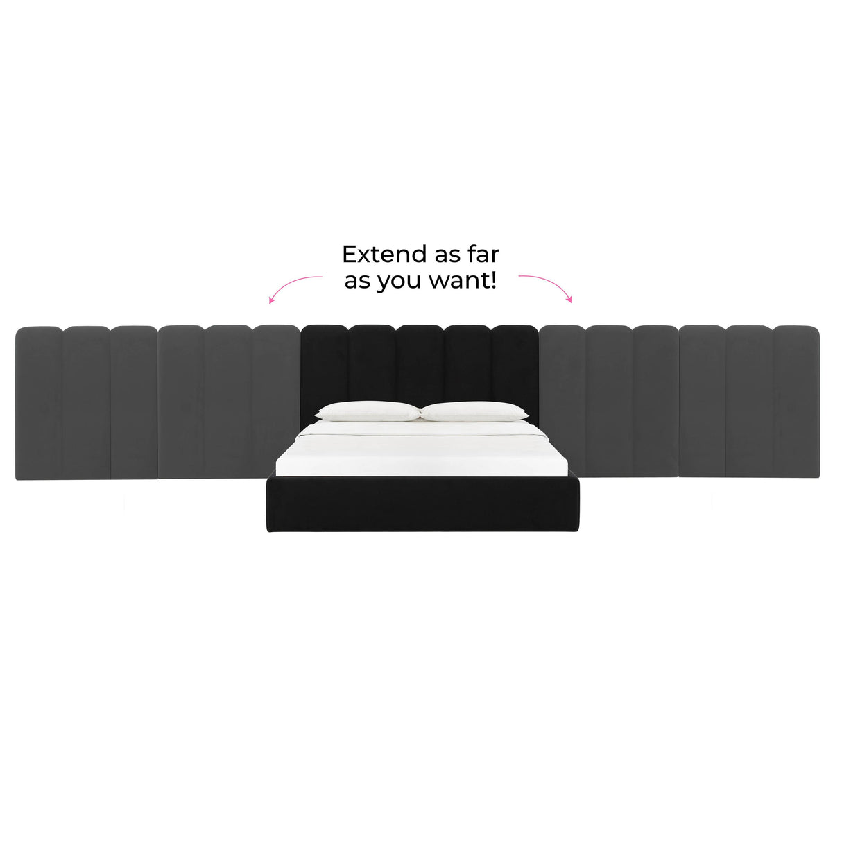 TOV Palani Black Velvet Wings - Queen or King (Set of 2)