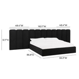 TOV Palani Black Velvet Wings - Queen or King (Set of 2)