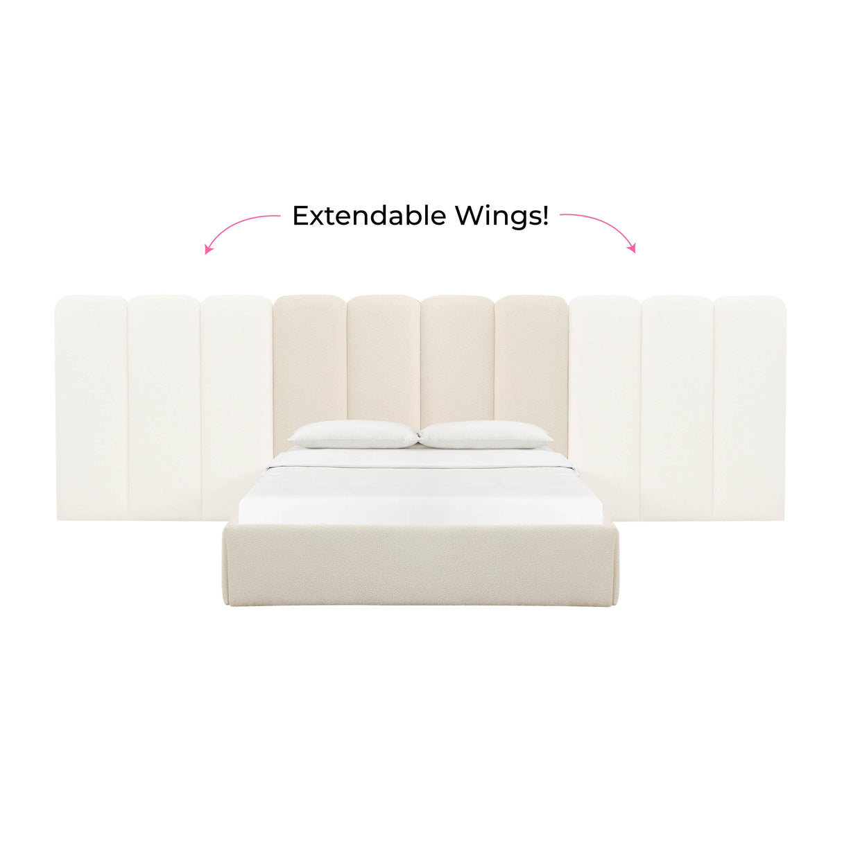 TOV Palani Cream Boucle Wings - Queen or King (Set of 2)