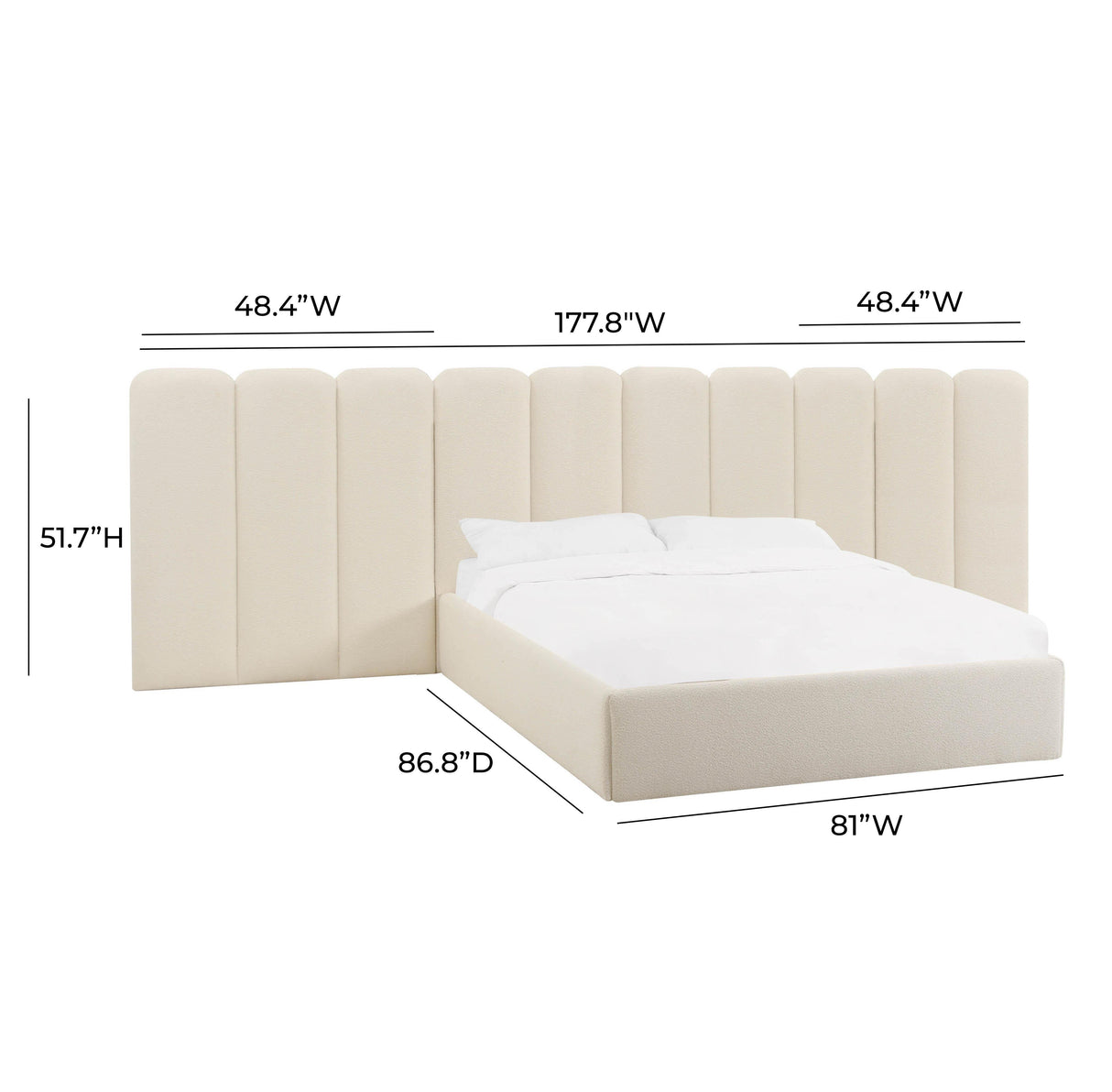 TOV Palani Cream Boucle Wings - Queen or King (Set of 2)