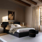 TOV Olafur Black Linen King Bed