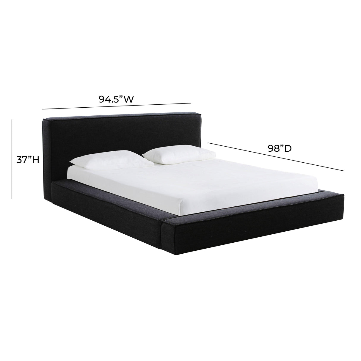TOV Olafur Black Linen King Bed